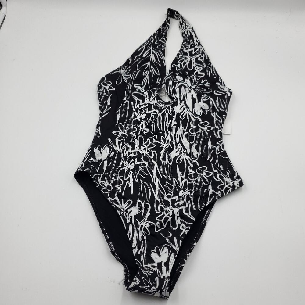 French Connection Halter Plunge Copley One Piece in Purple Floral Size XS